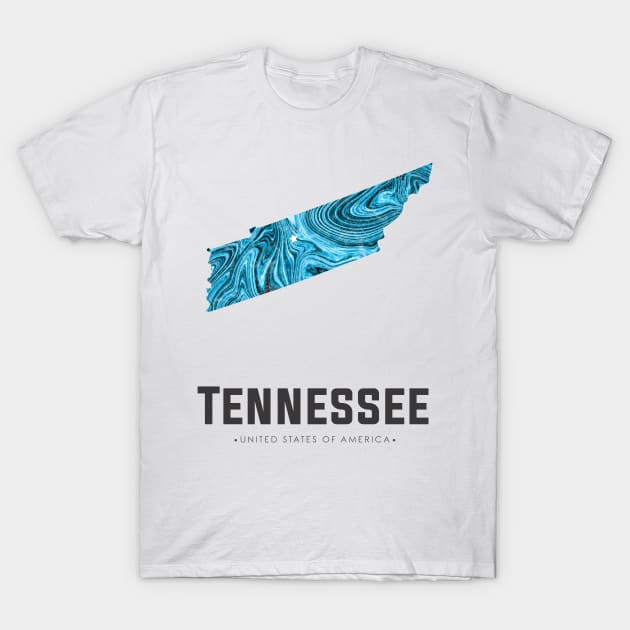 Tennessee state map abstract blue T-Shirt by StudioGrafiikka